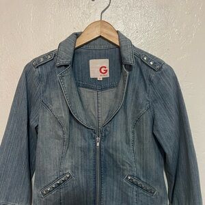 Guess Studded Blue Jean Jacket